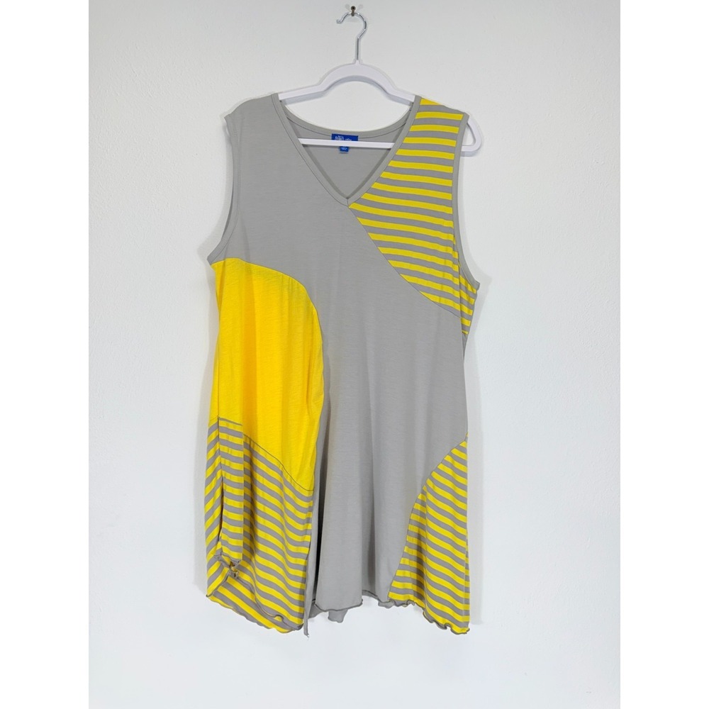 Aster by Firmiana Lagenlook Tunic Sleeveless Tank Top Asymmetric‎ Colorblock 3X
